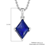 Lapislazuli Anhänger mit Kette (ca. 50 cm), Nickelfreies Messing und 316L Edelstahl, ca. 7.50 ct