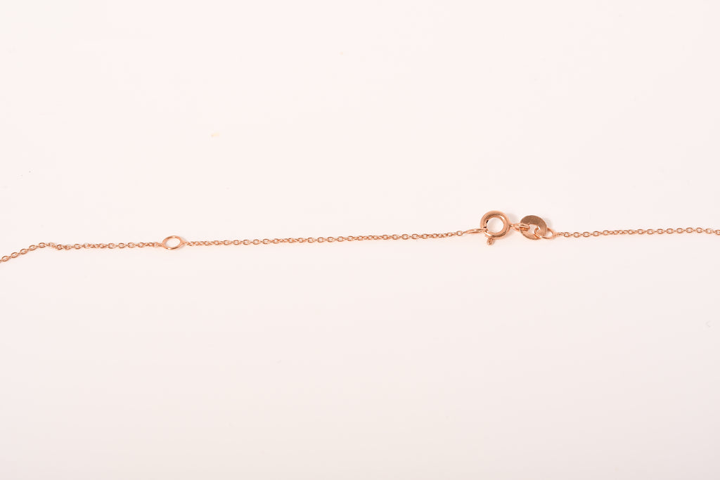 Natürlicher Champagner Diamant Anhänger mit Kette, 925 Silber Roségold Vermeil ca. 1.00 ct