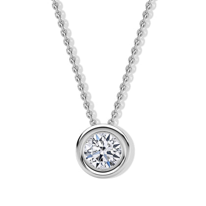 LUXURIANT VS-EF Labor Diamant Anhänger mit 45+5cm Kette, 925 Silber platiniert- 0,25 ct.