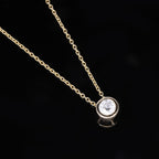 LUXURIANT DIAMOND - Lab Grown Diamant VS-EF Anhänger mit Kette ca. 45 cm + 5 cm Extender, 925 Silber Gelbgold Vermeil ca. 0.25 ct