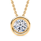 LUXURIANT DIAMOND - Lab Grown Diamant VS-EF Anhänger mit Kette ca. 45 cm + 5 cm Extender, 925 Silber Gelbgold Vermeil ca. 0.25 ct