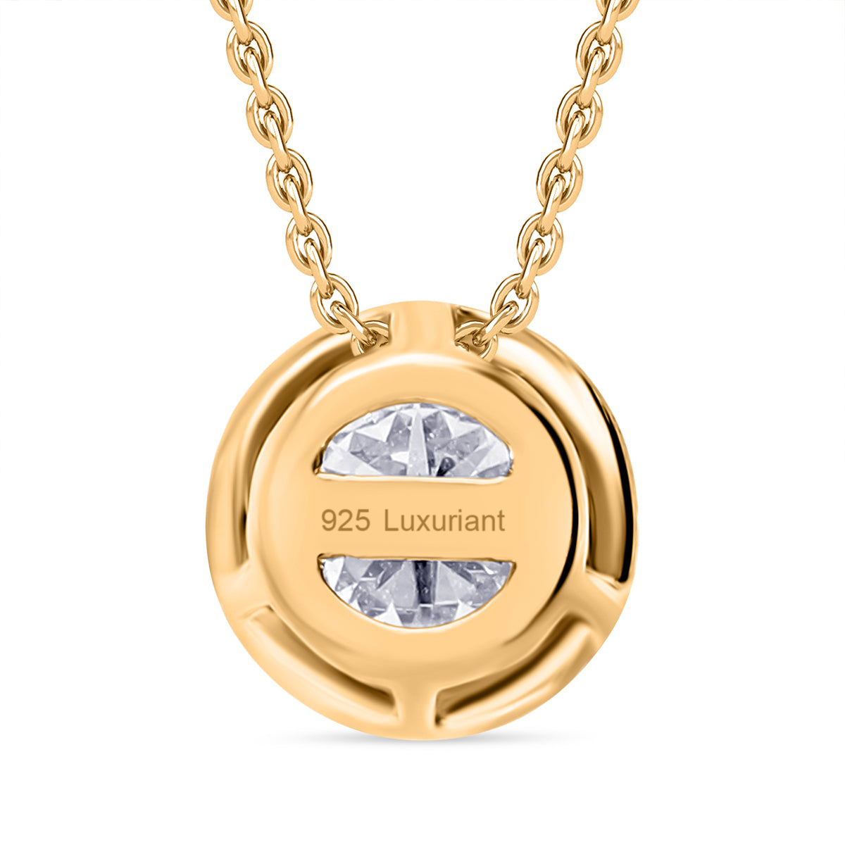 LUXURIANT DIAMOND - Lab Grown Diamant VS-EF Anhänger mit Kette ca. 45 cm + 5 cm Extender, 925 Silber Gelbgold Vermeil ca. 0.25 ct
