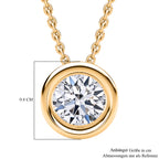LUXURIANT DIAMOND - Lab Grown Diamant VS-EF Anhänger mit Kette ca. 45 cm + 5 cm Extender, 925 Silber Gelbgold Vermeil ca. 0.25 ct