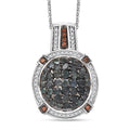 AA Alexandrit, Kaffee Zirkon Anhänger mit Kette (ca. 50 cm), 925 Silber rhodiniert ca. 2.42 ct