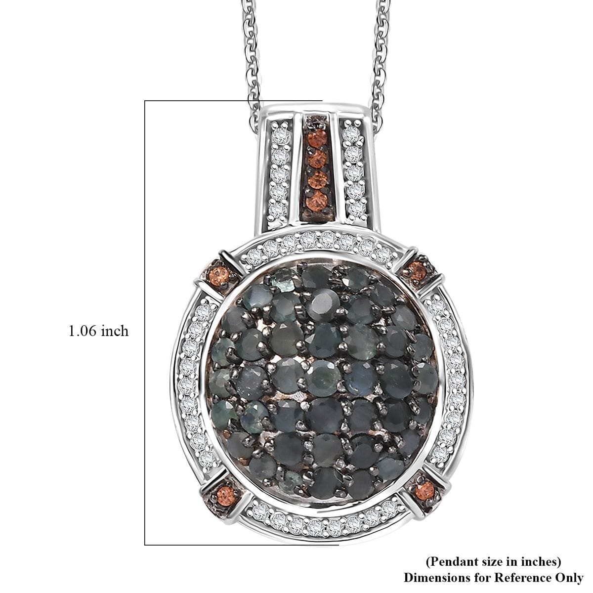 AA Alexandrit, Kaffee Zirkon Anhänger mit Kette (ca. 50 cm), 925 Silber rhodiniert ca. 2.42 ct