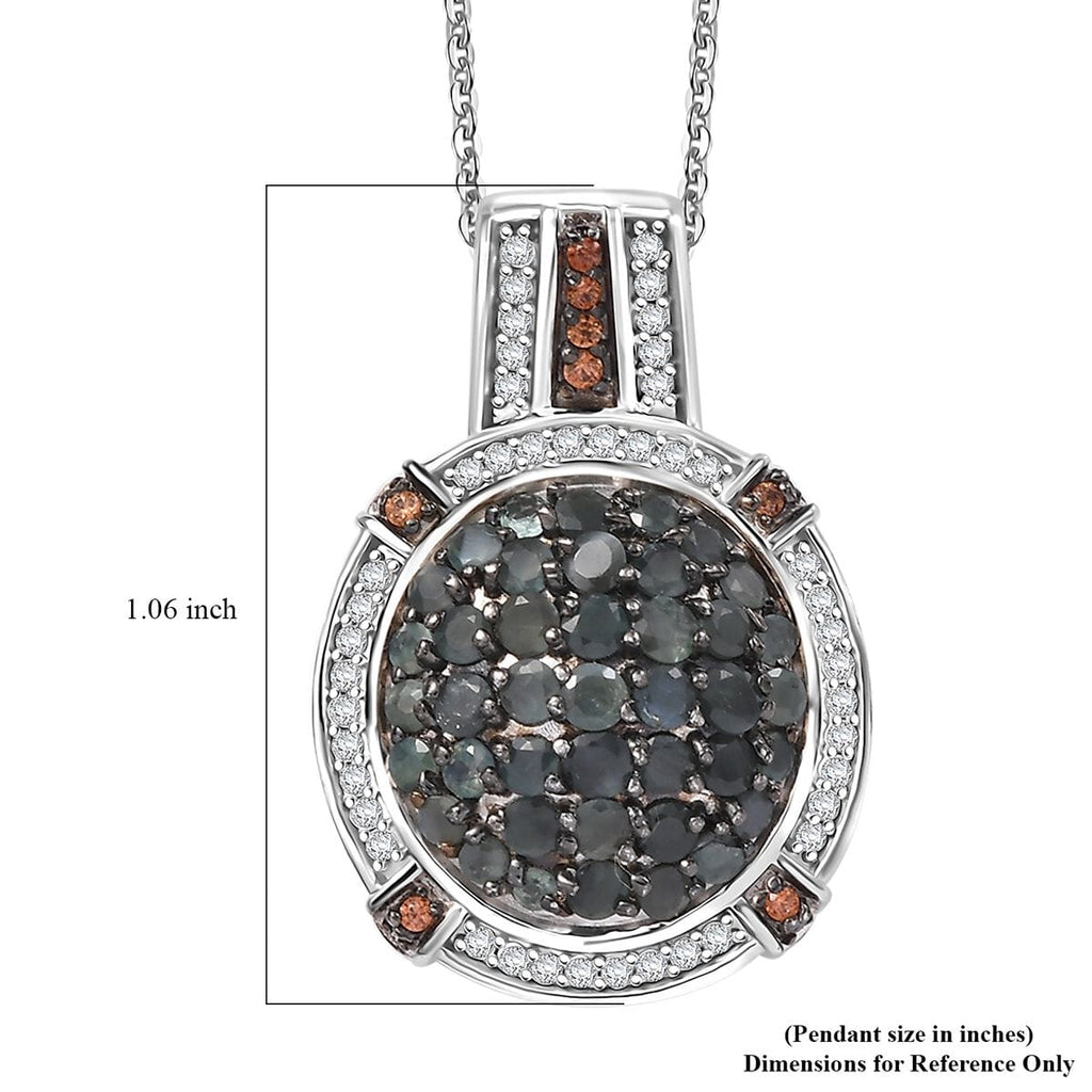 AA Alexandrit, Kaffee Zirkon Anhänger mit Kette (ca. 50 cm), 925 Silber rhodiniert ca. 2.42 ct