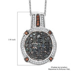 AA Alexandrit, Kaffee Zirkon Anhänger mit Kette (ca. 50 cm), 925 Silber rhodiniert ca. 2.42 ct