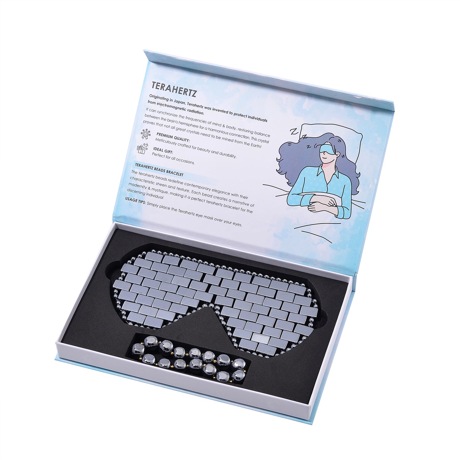 Terahertz-Wellness-2er Set, Armband und Augenmaske für die Warm/Kalt-Gesichtspflege ca. 1467.00 ct