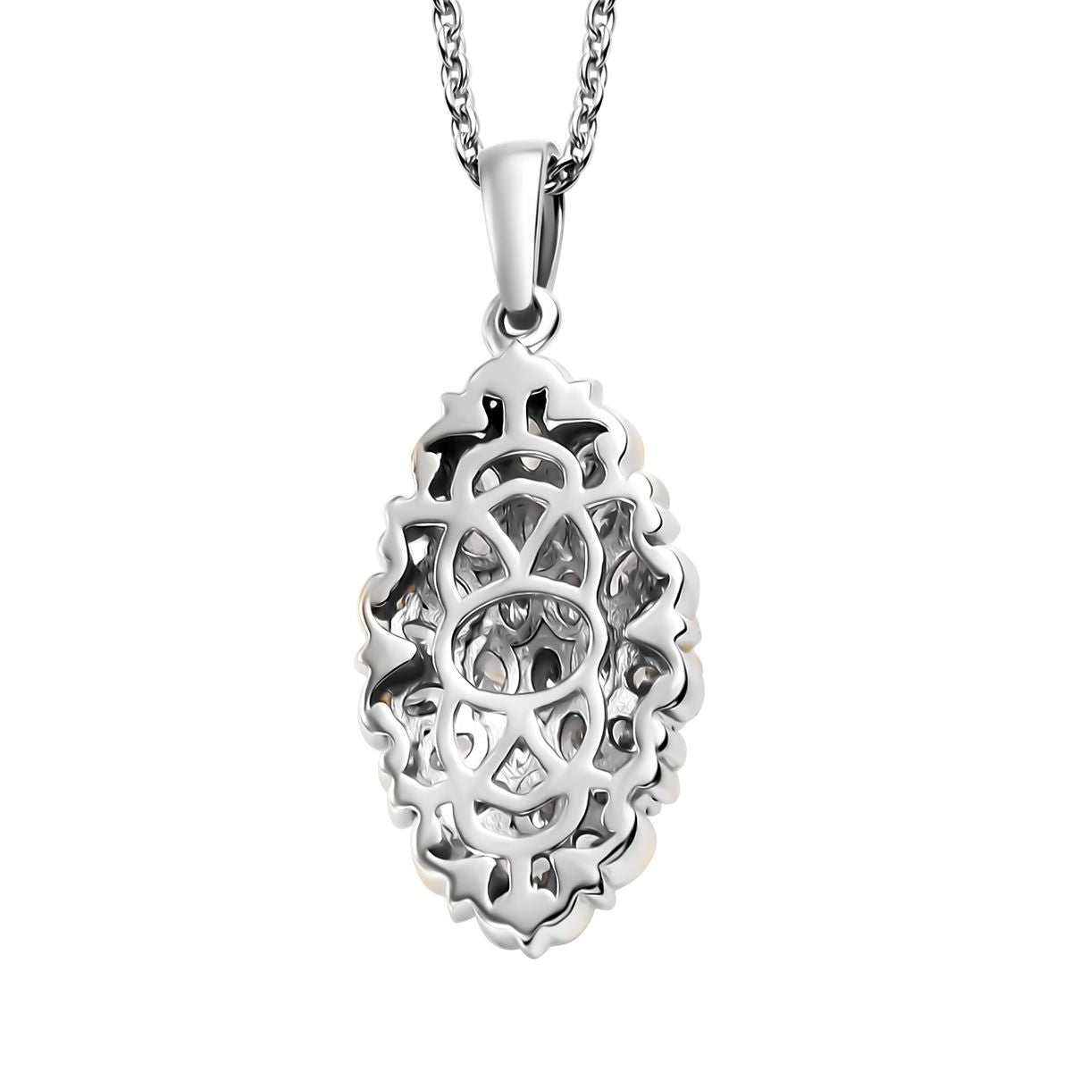 Zirkonia Anhänger mit Kette ca. 45 cm, 925 Silber rhodiniert und 750 Gelbgold Vermeil