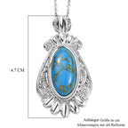 Blaues Türkis Schmuckset ca. 50 cm Edelstahl ca. 22.00 ct