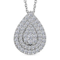 LUXURIANT SGL zertifizierter VS Labor Diamant Anhänger mit 45cm Kette, 925 Silber 750 Gelbgold Vermeil - 1 ct.