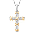 Luxuriant Diamond - Lab Grown Diamant SI Anhänger mit Kette, 925 Silber rhodiniert, 925 Silber Rhodiniert und 750 Gelbgold Vermeil ca. 0.25 ct
