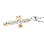 Luxuriant Diamond - Lab Grown Diamant SI Anhänger mit Kette, 925 Silber rhodiniert, 925 Silber Rhodiniert und 750 Gelbgold Vermeil ca. 0.25 ct
