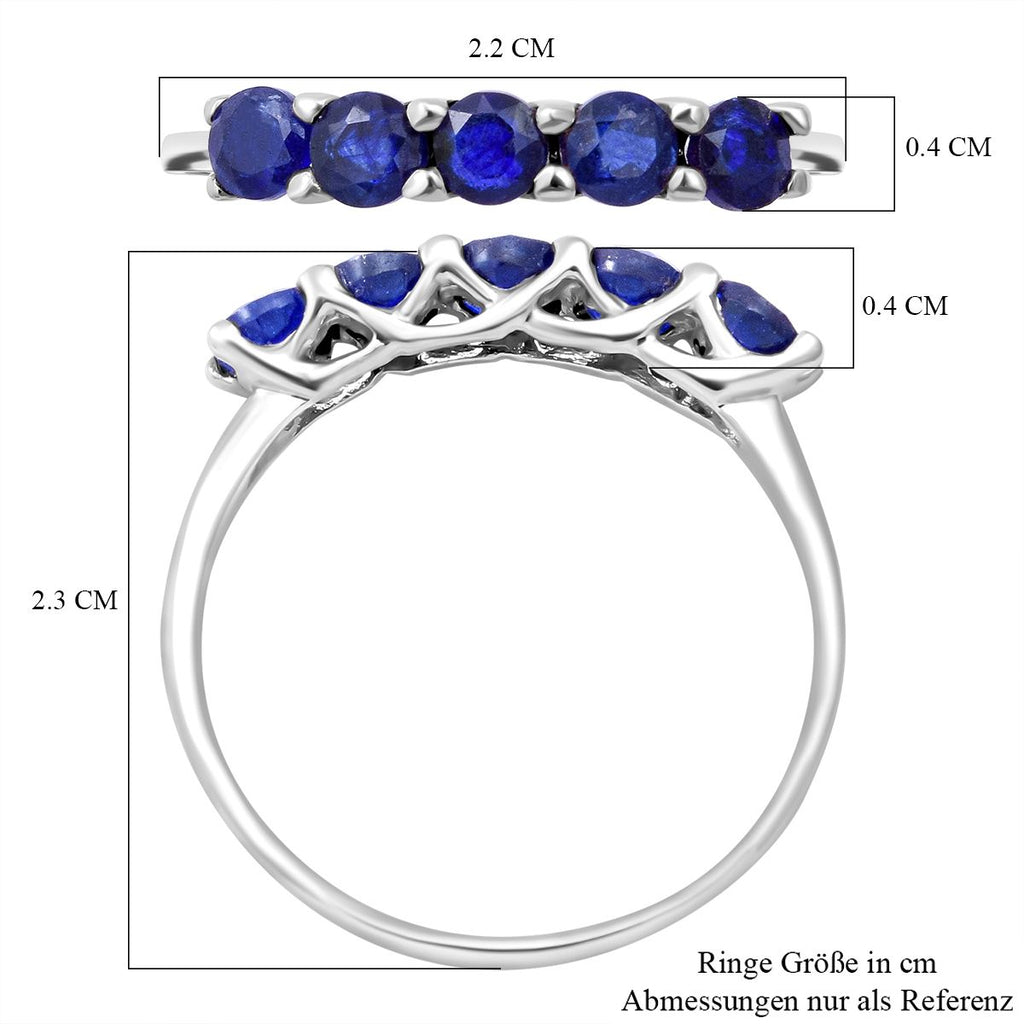 Rubin, Natürlicher Chromdiopsid und Masaola Saphir 3er-Ringset, 925 Silber platiniert ca. 3,75 ct