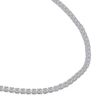 2er Set Weiße Kristall Halskette und Armband mit Bolo Verlängerung, silberfarben