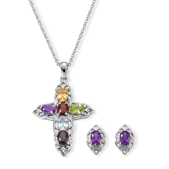 EVER TRUE Roter Granat Schmuckset ca. 50 cm ca. 4.96 ct