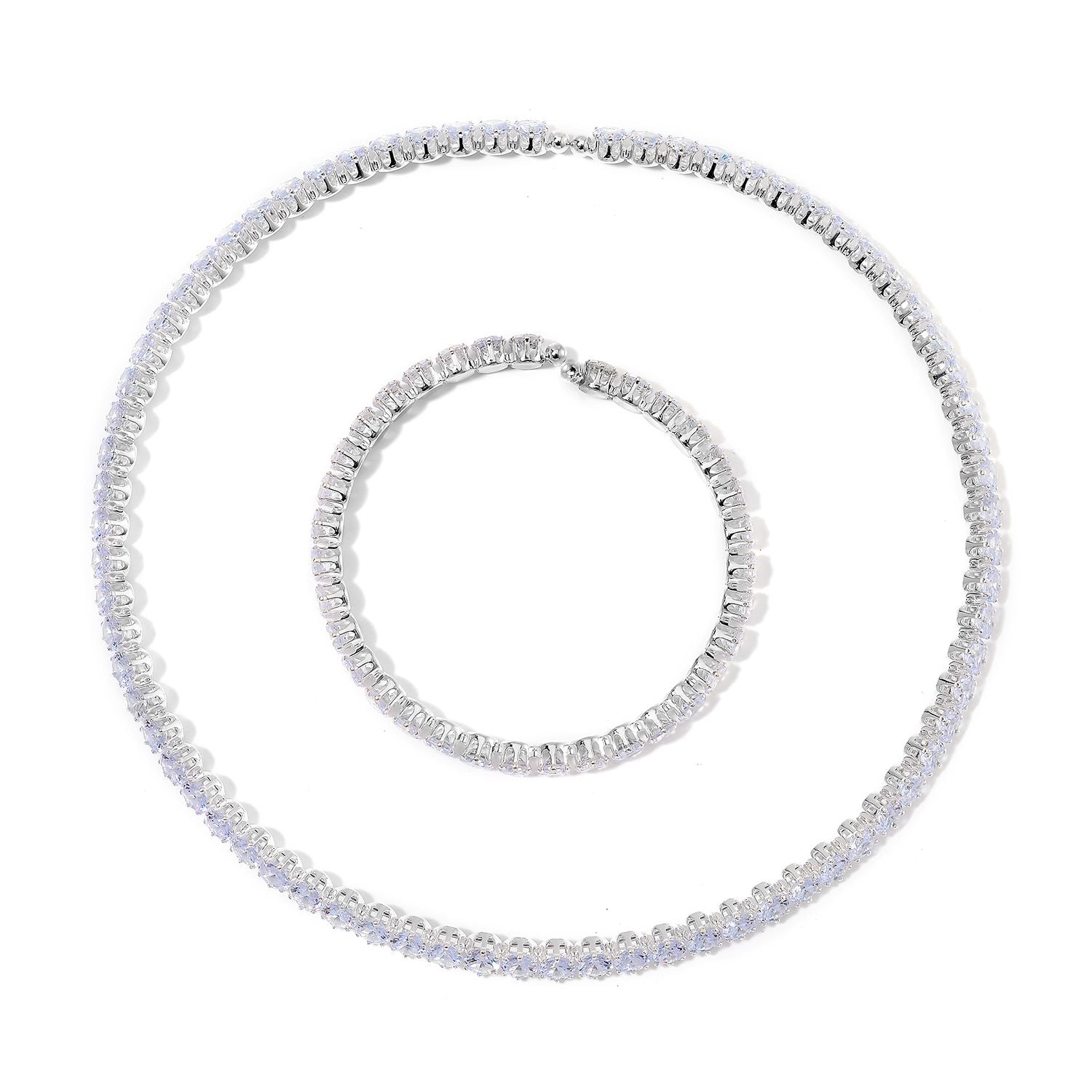 Weißer Zirkonia Schmuckset Nickelfreies Messing