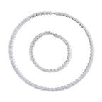 Weißer Zirkonia Schmuckset Nickelfreies Messing