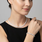 Weißer Zirkonia Schmuckset Nickelfreies Messing