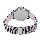 6er Set - J Francis gefertigt aus Harz: 5 Armbänder und Zebra-Muster Uhr, vergoldet