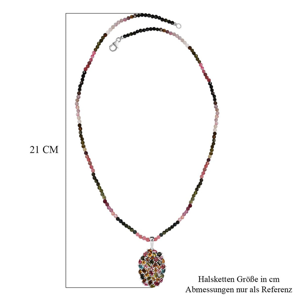 Mehrfarbig-Turmalin Schmuckset 925 Silber rhodiniert ca. 39.67 ct