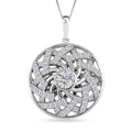 D'Joy Moissanit Anhänger mit 45cm Kette, 925 Silber platiniert - 1,60 ct.