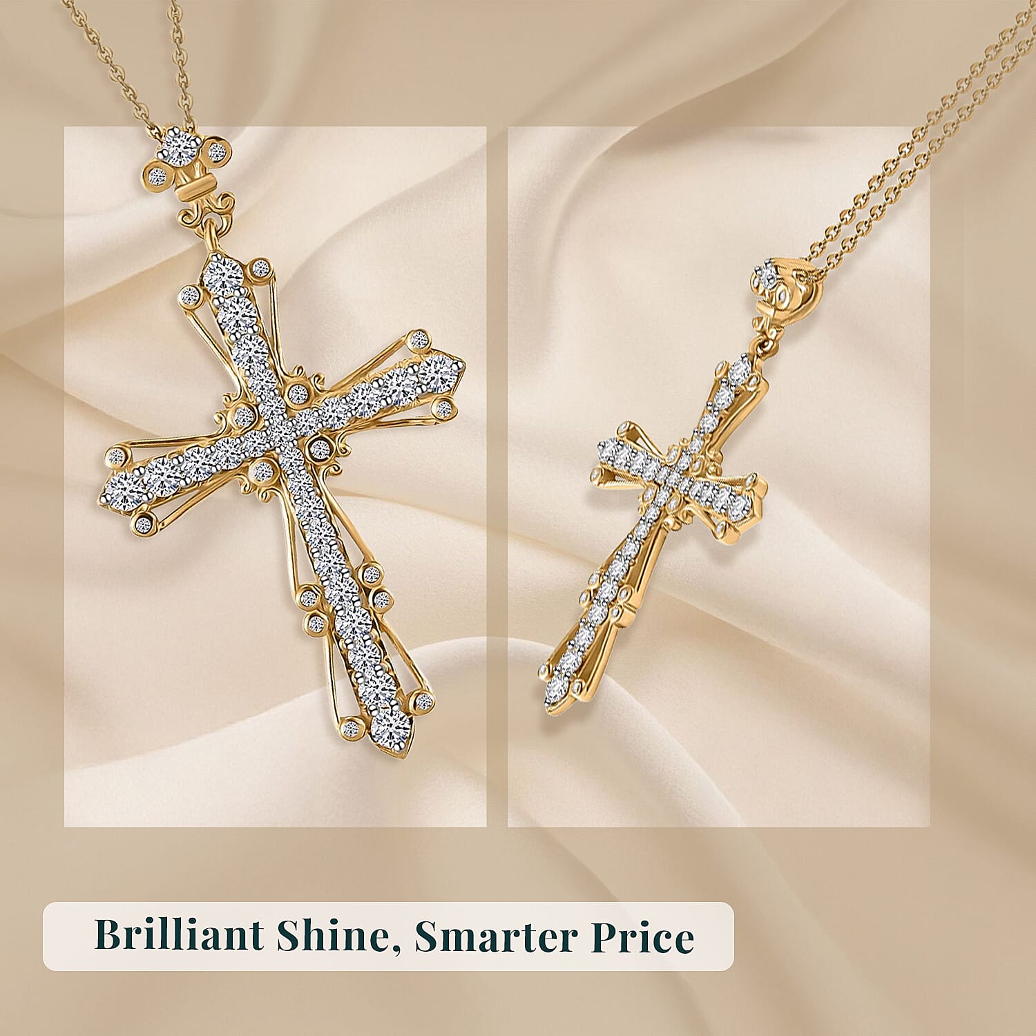 LUXURIANT DIAMOND - Lab Grown Diamant SI-GH Schmuckset ca. 50 cm 925 Silber 750 Gelbgold vermeil ca. 1,00 ct.