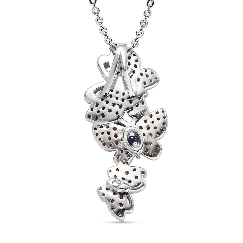 GP Trionfo Kollektion Natürlicher Weißer, Rosa, Gelber Diamant Anhänger mit Kette, 925 Silber rhodiniert ca. 0.51 ct