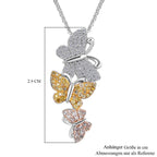 GP Trionfo Kollektion Natürlicher Weißer, Rosa, Gelber Diamant Anhänger mit Kette, 925 Silber rhodiniert ca. 0.51 ct
