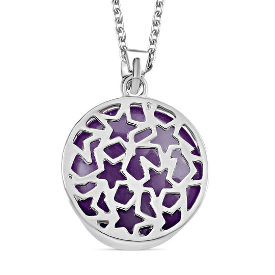 Afrikanischer Amethyst Katzen Anhänger mit Kette, Reiner Edelstahl ca. 10.00 ct