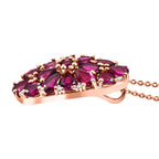 AAA Natürlicher Radiant Ember Garnet Anhänger mit Kette, 925 Silber 750 Roségold Vermeil ca. 3.79 ct