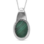 Unakite Anhänger mit Kette, 316L Edelstahl ca. 30.00 ct