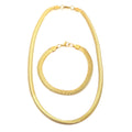 2er Set - Gliederkettendesign Armband und Halskette, Edelstahl, Goldfarben