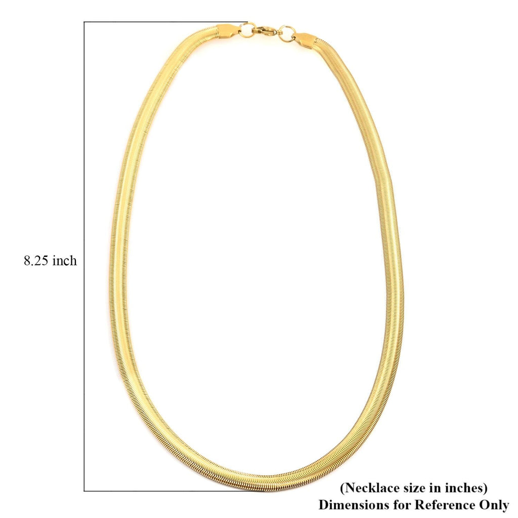 2er Set - Gliederkettendesign Armband und Halskette, Edelstahl, Goldfarben