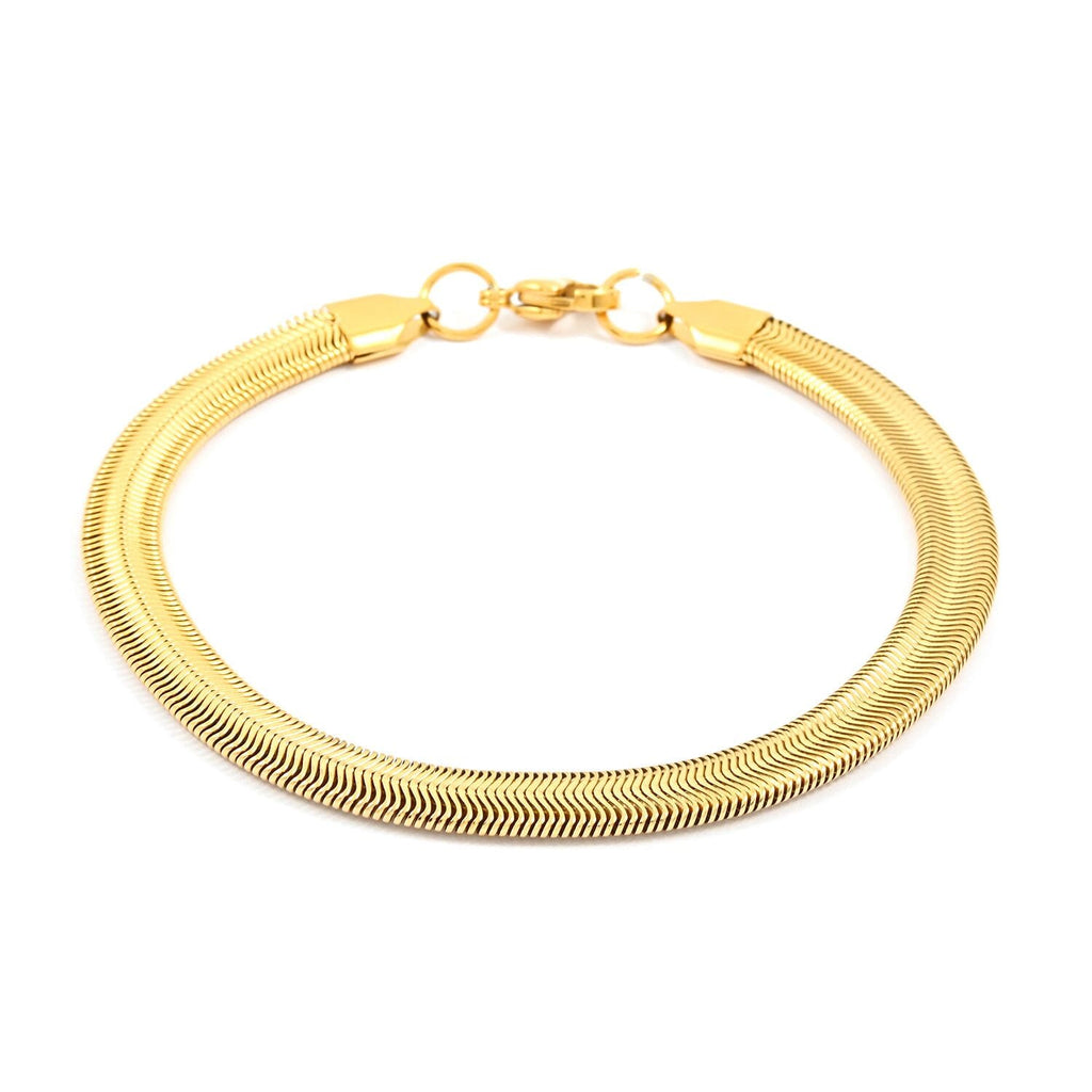2er Set - Gliederkettendesign Armband und Halskette, Edelstahl, Goldfarben