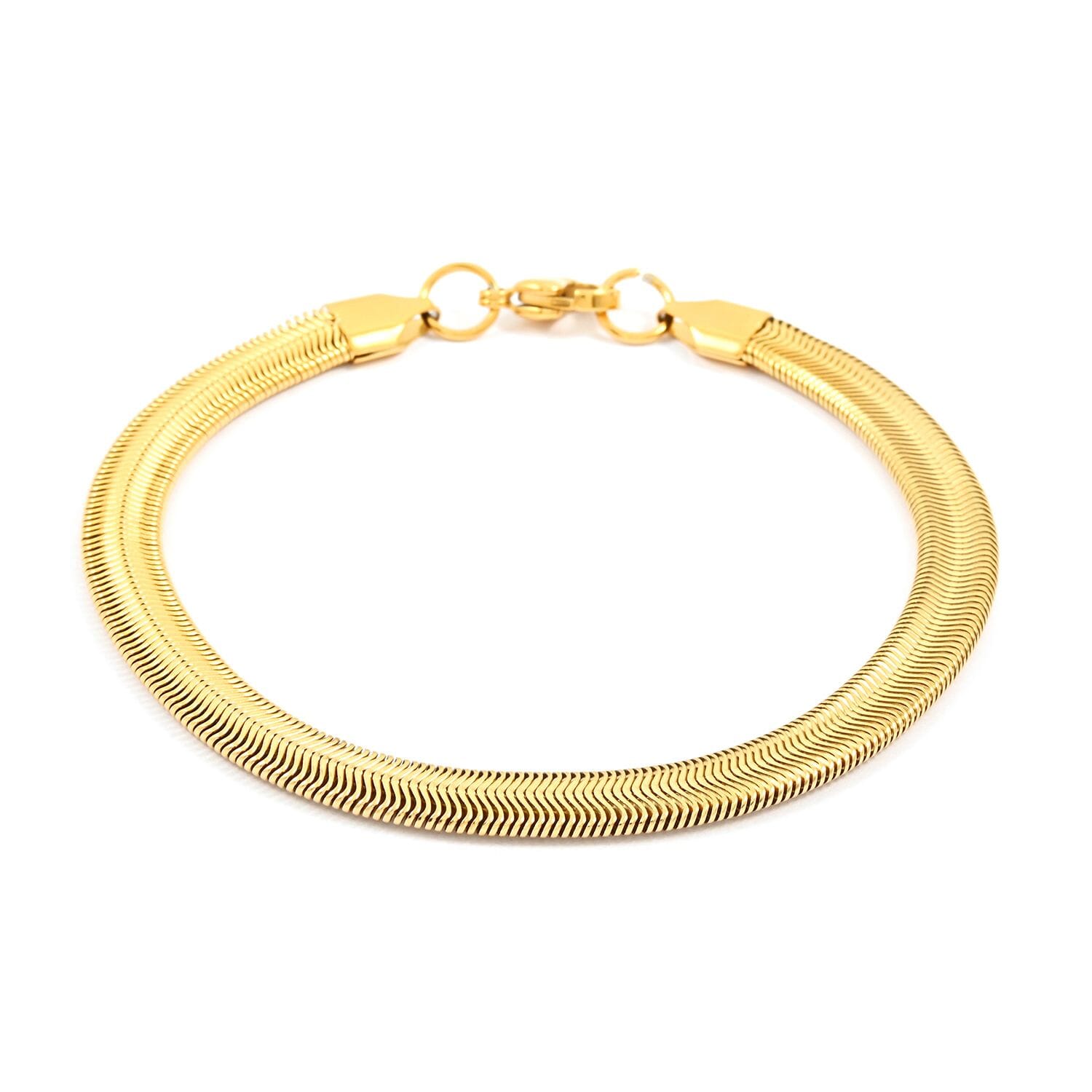 2er Set - Gliederkettendesign Armband und Halskette, Edelstahl, Goldfarben