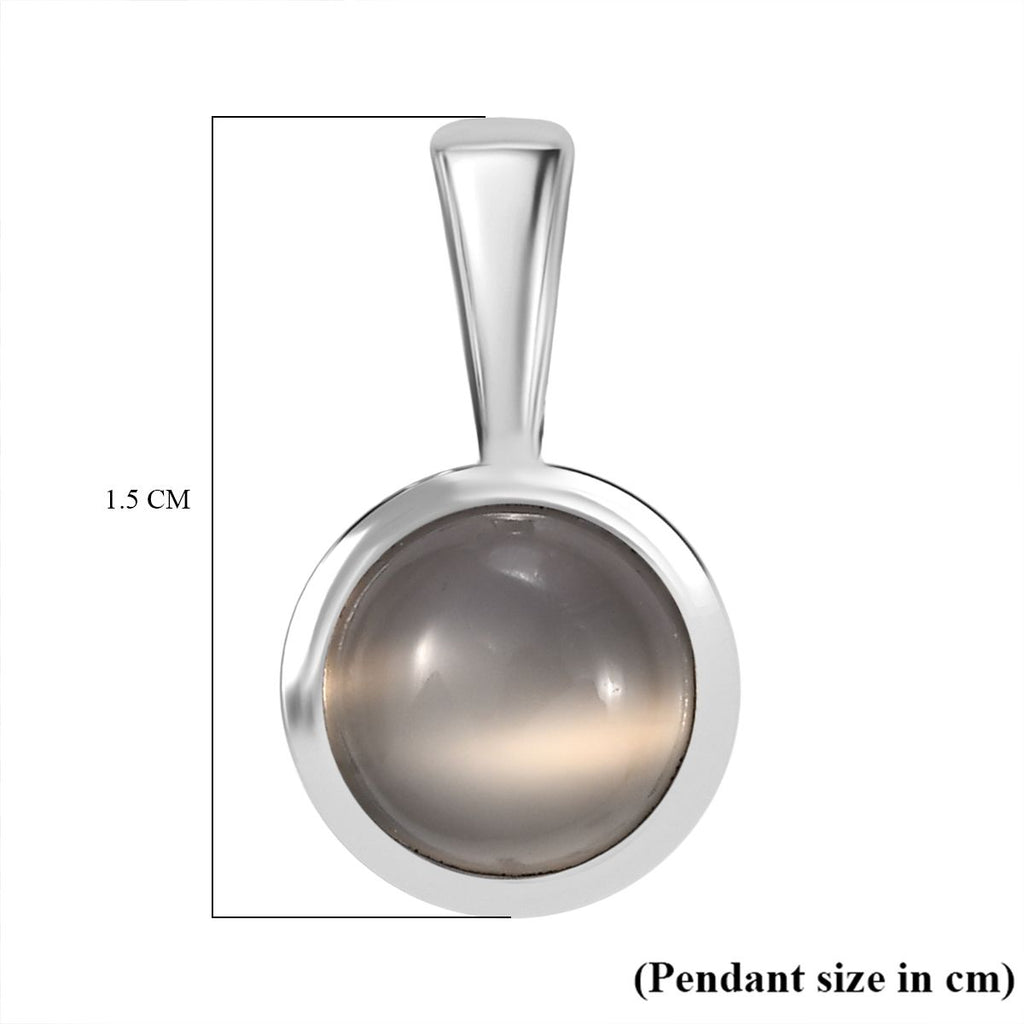 2er Set - Srilankan Ebony Mondstein Anhänger und Ohrringe, 925 Silber rhodiniert (Doublet) ca. 4.50 ct