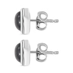 2er Set - Srilankan Ebony Mondstein Anhänger und Ohrringe, 925 Silber rhodiniert (Doublet) ca. 4.50 ct