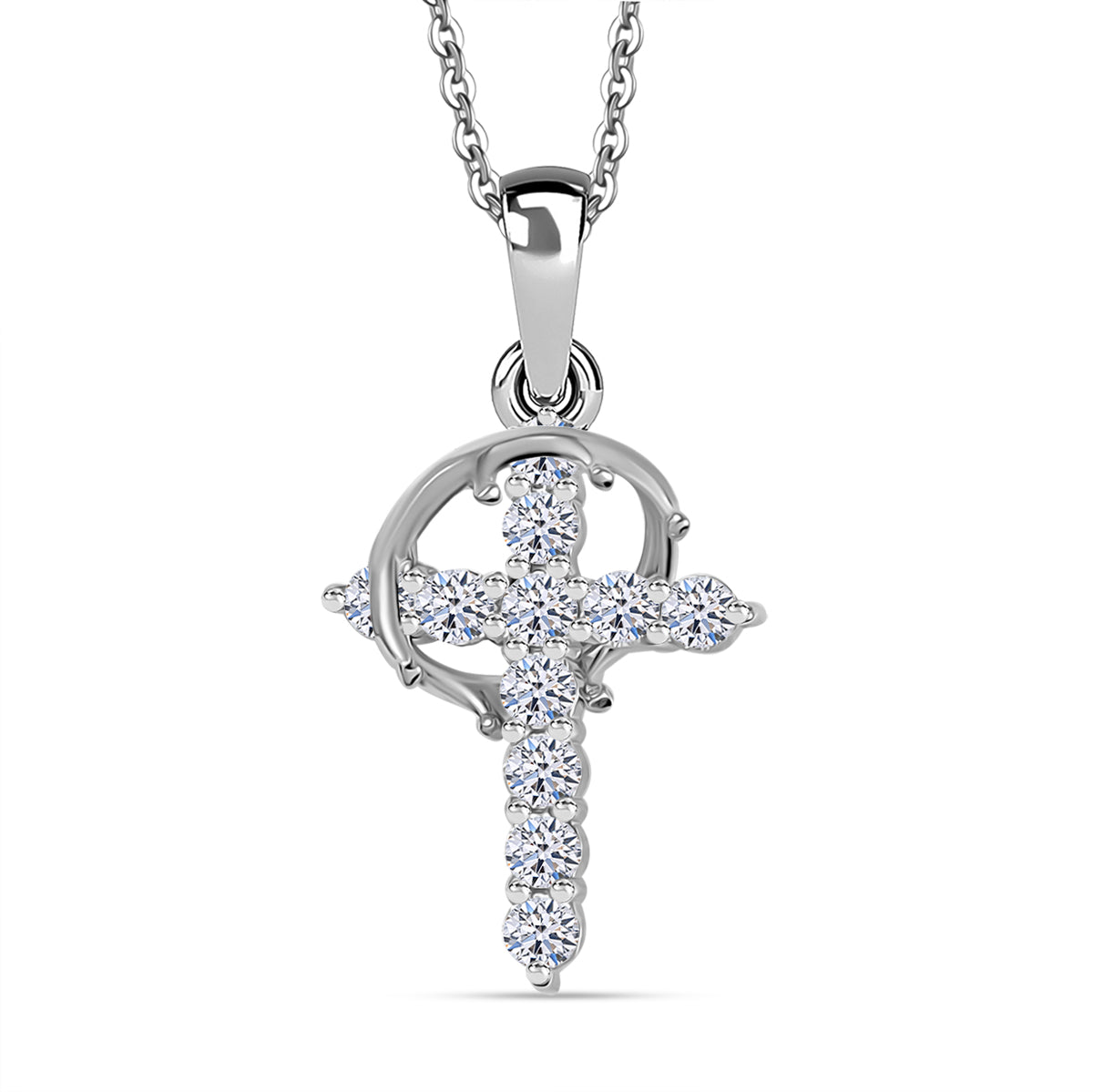 LUXURIANT DIAMOND - Lab Grown Diamant SI-GH Anhänger mit Kette (ca. 50cm), 925 Silber rhodiniert ca. 0.50 ct