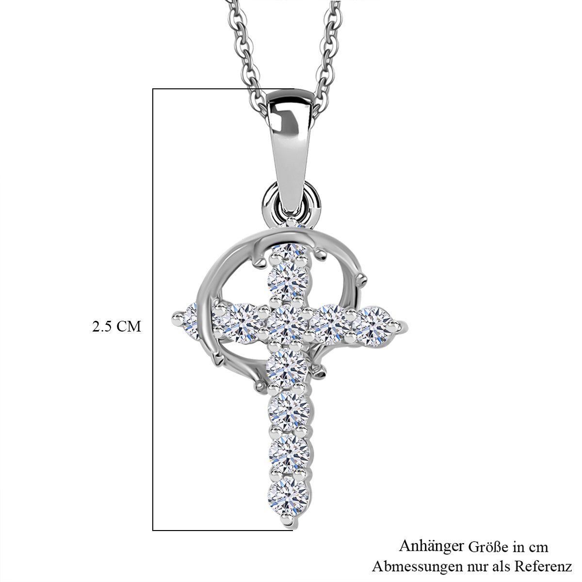 LUXURIANT DIAMOND - Lab Grown Diamant SI-GH Anhänger mit Kette (ca. 50cm), 925 Silber rhodiniert ca. 0.50 ct