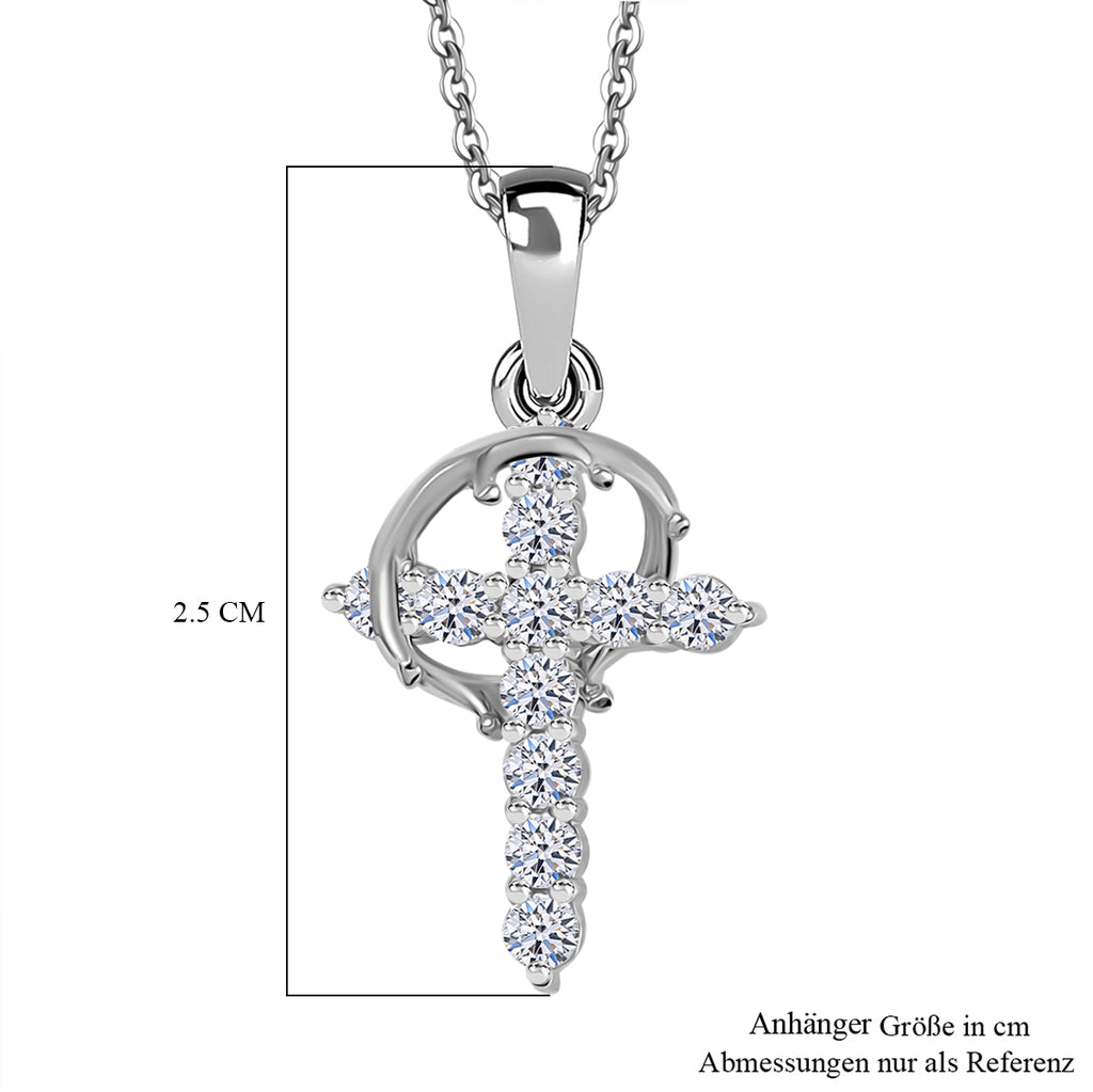 LUXURIANT DIAMOND - Lab Grown Diamant SI-GH Anhänger mit Kette (ca. 50cm), 925 Silber rhodiniert ca. 0.50 ct