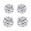 LUSTRO STELLA - 2er Set - Weißer Zirkonia Ohrringe, 925 Silber