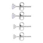 LUSTRO STELLA - 2er Set - Weißer Zirkonia Ohrringe, 925 Silber