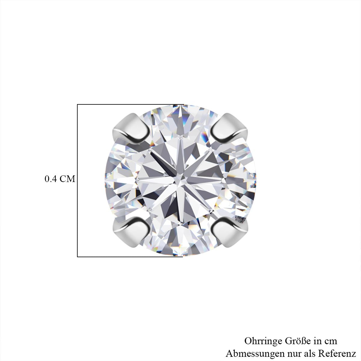 LUSTRO STELLA - 2er Set - Weißer Zirkonia Ohrringe, 925 Silber