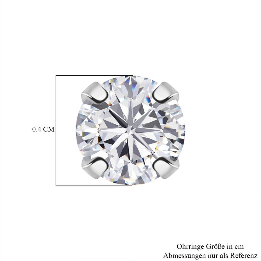 LUSTRO STELLA - 2er Set - Weißer Zirkonia Ohrringe, 925 Silber