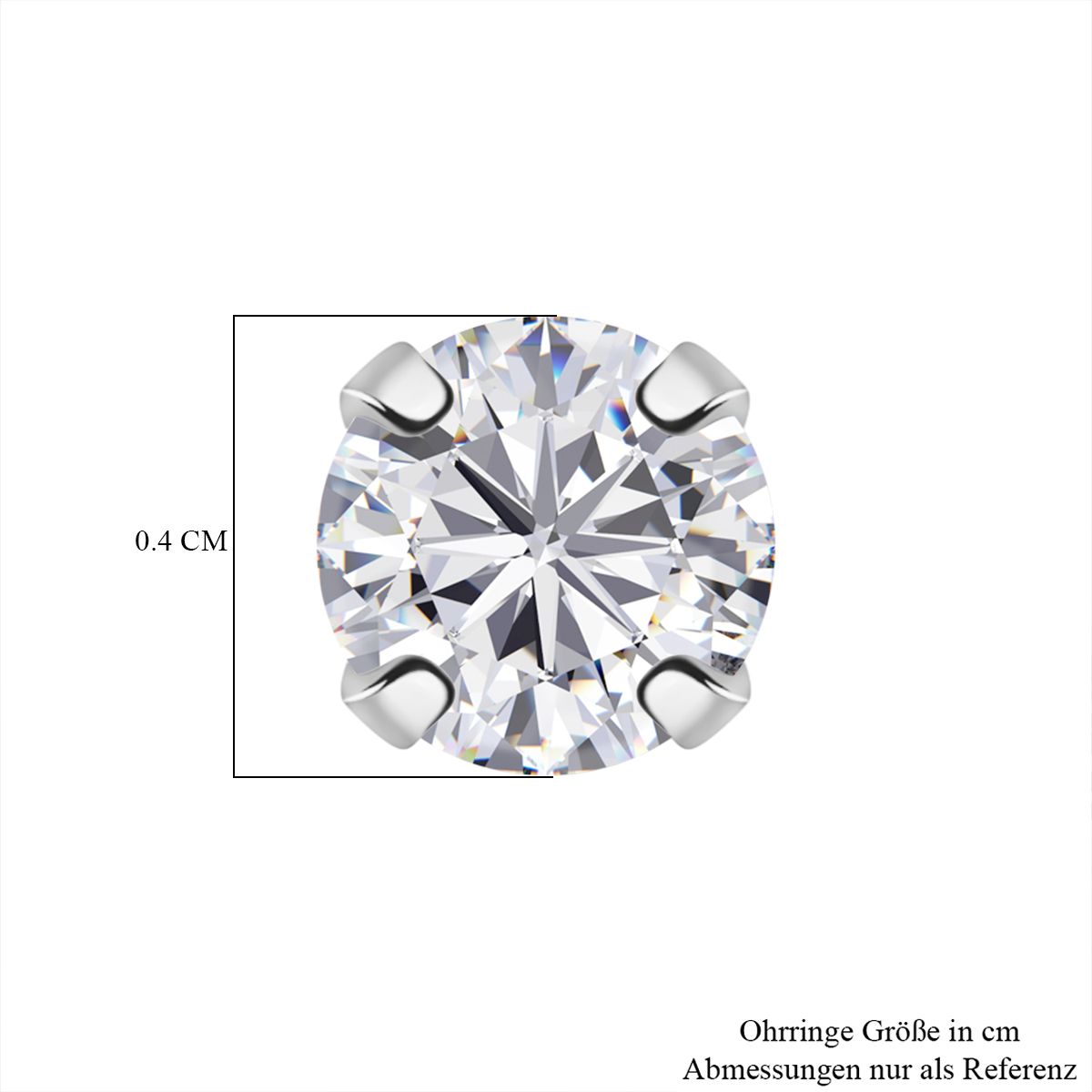 LUSTRO STELLA - 2er Set - Weißer Zirkonia Ohrringe, 925 Silber