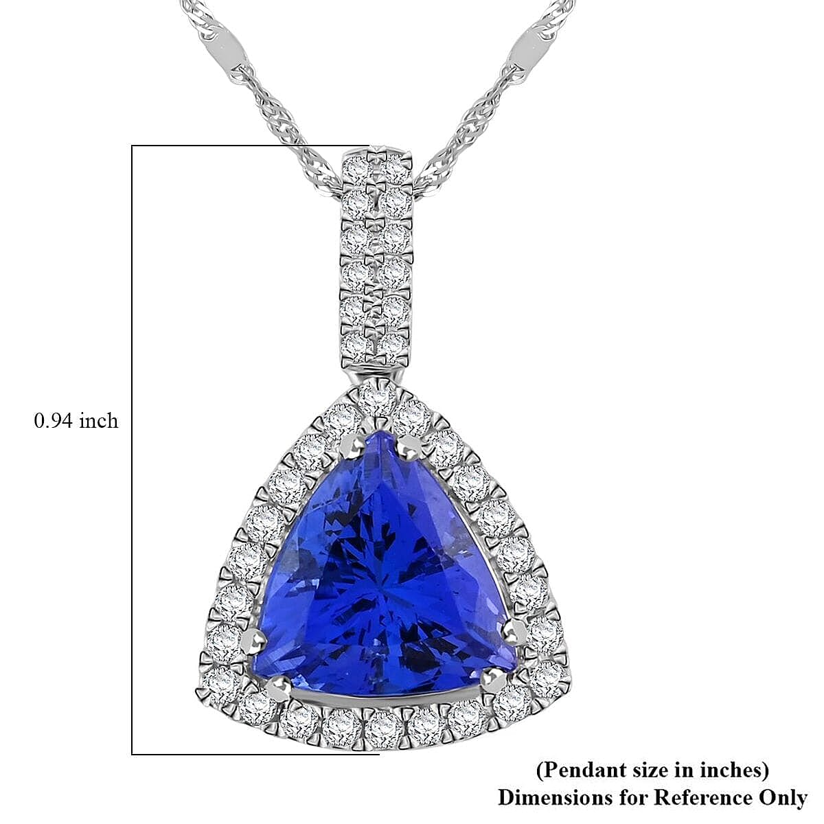 Rhapsody AAAA Tansanit, Weißer Diamant AGI zertifiziert Schmuckset 950 Platin ca. 4.05 ct
