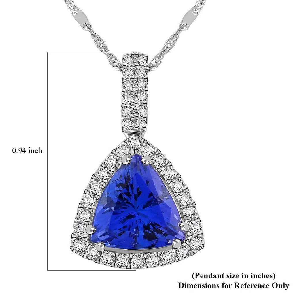 Rhapsody AAAA Tansanit, Weißer Diamant AGI zertifiziert Schmuckset 950 Platin ca. 4.05 ct