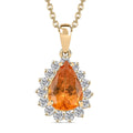 LUXORO AAA Fanta-Granat, Weißer Diamant Schmuckset ca. 45 cm ca. 1,71 ct.