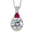 Moissanit, Niassa Rubin Schmuckset ca. 50 cm 925 Silber rhodiniert ca. 3.65 ct